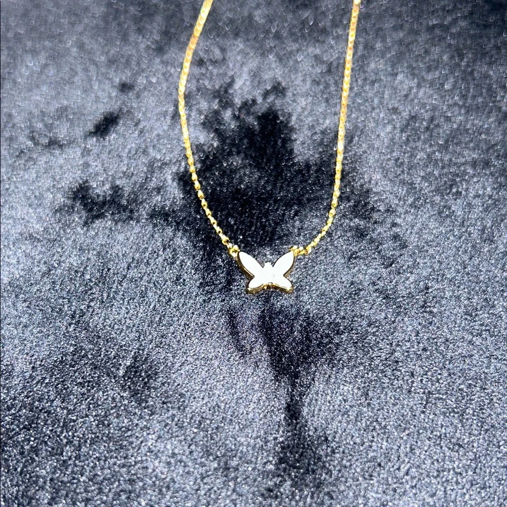 Kate Spade Gold and Pink Socia Butterfly Necklace